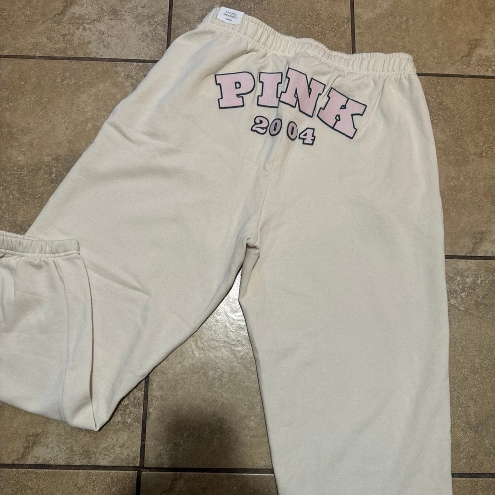 Pink Sweatpants - Cream